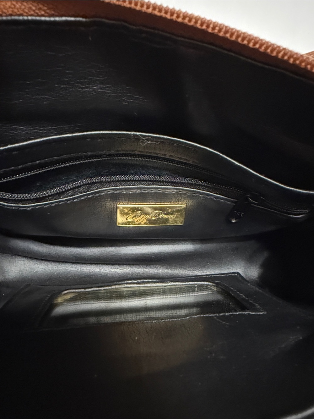 Oggi Domani Vintage Black /Brown Leather Crossbody Mini Bag - Picture 2 of 5